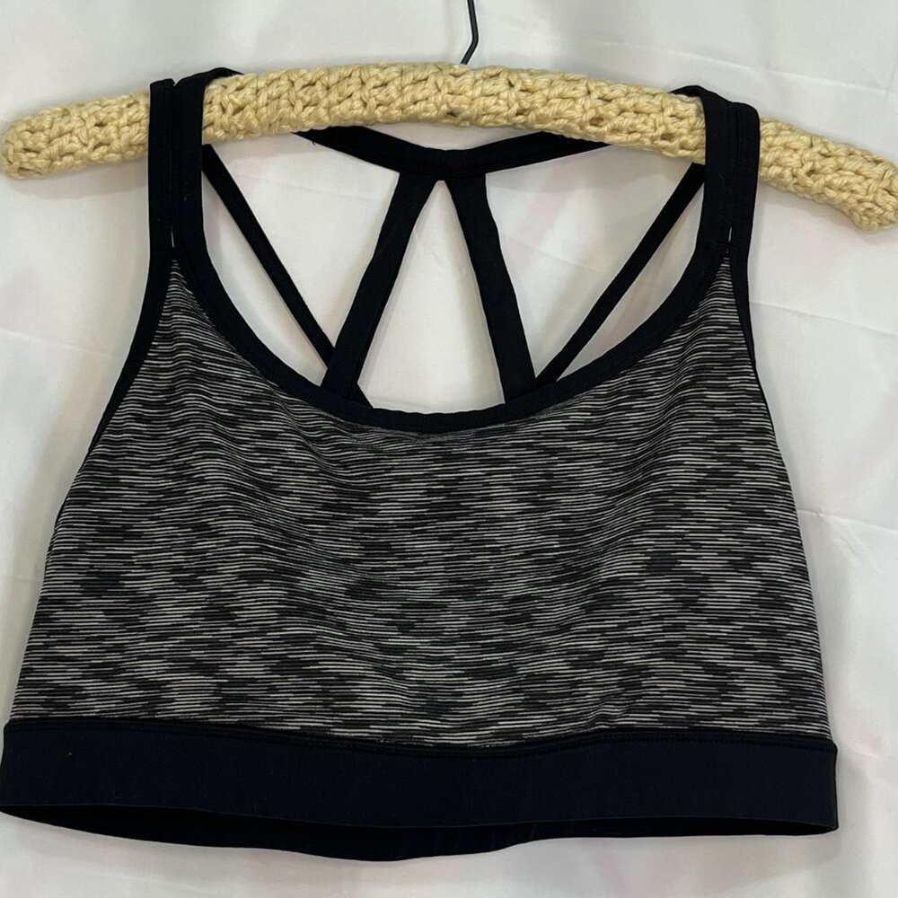 Reebok Black White Gray sports bra XL